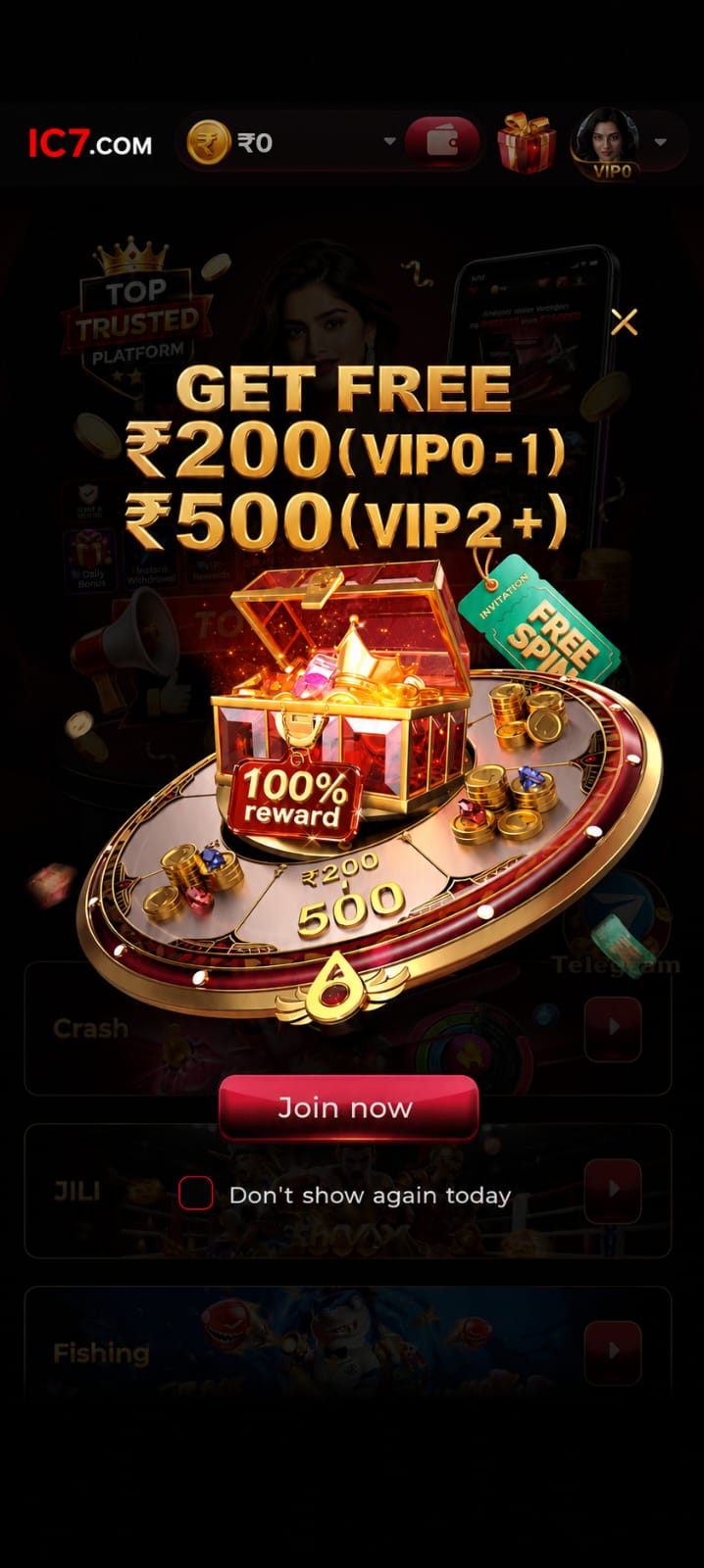 IC7 APK mobile gaming platform with welcome reward