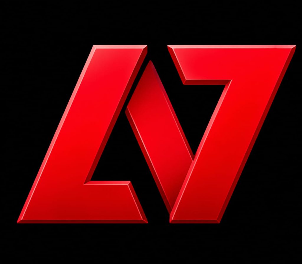 IC7 Game red logo on black background
